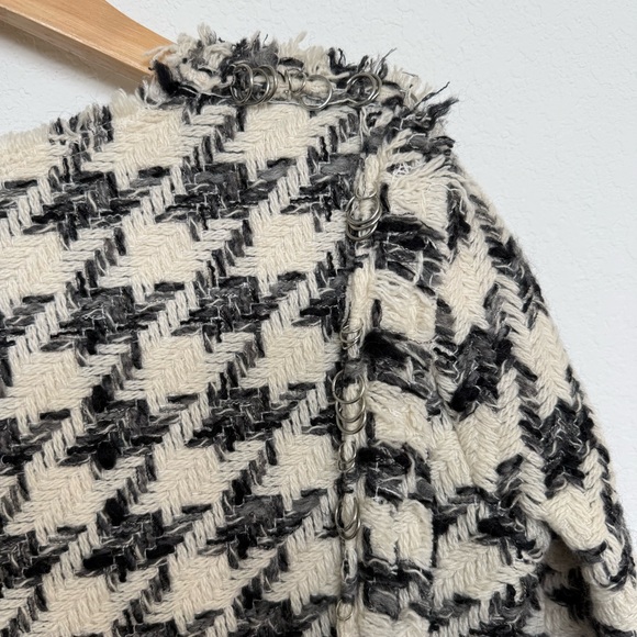 IRO Tweed Houndstooth Jacket Small Black and White - Picture 7 of 9